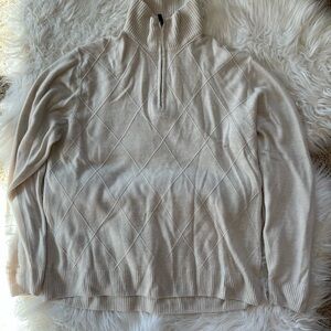 Cream Quarter-Zip Sweater